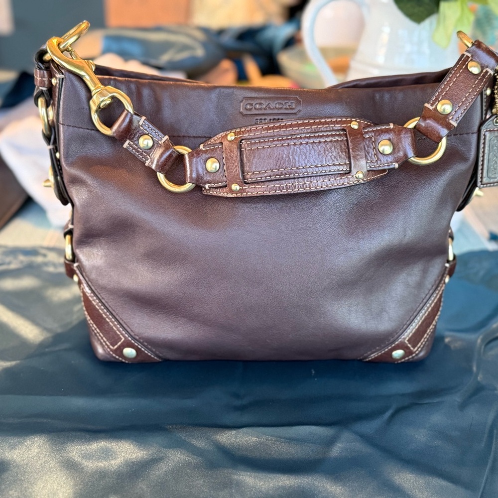Coach Oxblood Leather Shoulder Bag